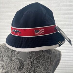 Navy and Red Bucket Hat